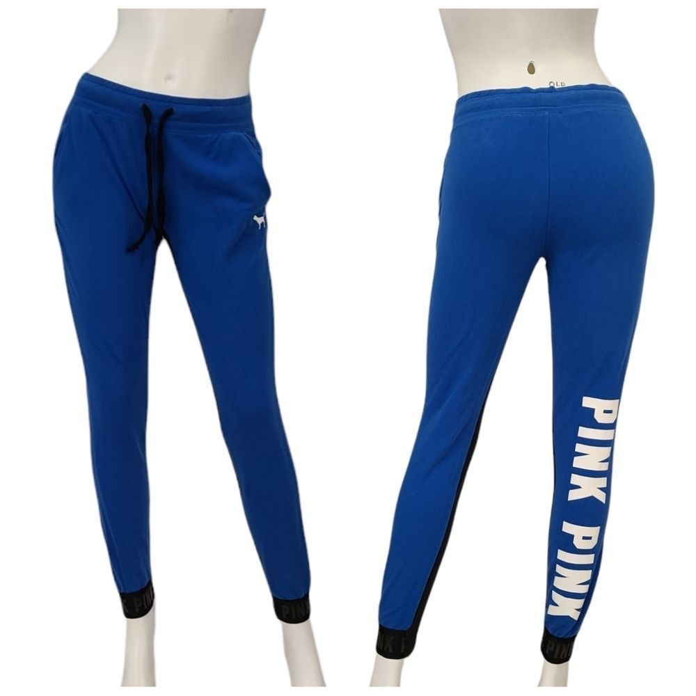 PINK Victorias Secret Blue Cuffed Joggers Womens size Small